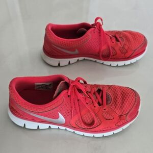 Nike Running Shoes - Vibrant Pink with Silver Swoosh - Size 9